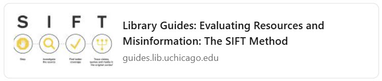 SIFT method for evaluating online information